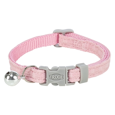 TRIXIE Kattenhalsband Geblokt Motief Verstelbaar met Belletje - Zachte pastelkleuren (Assorti) - 20-30x1 cm