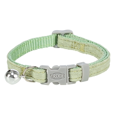 TRIXIE Kattenhalsband Geblokt Motief Verstelbaar met Belletje - Zachte pastelkleuren (Assorti) - 20-30x1 cm