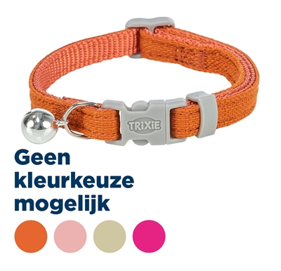 TRIXIE Kattenhalsband Katoenlook Assorti verstelbaar met belletje - Assorti - 20-30x1 cm