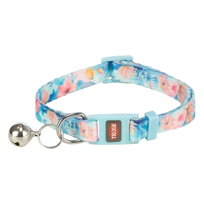 TRIXIE Kattenhalsband Flower Power Verstelbaar met belletje, kleurrijke bloemen - Assorti - 19-31x1 cm