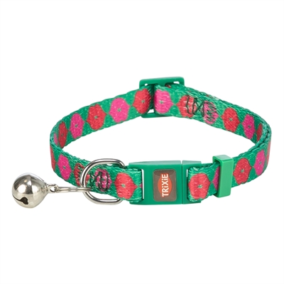 TRIXIE Kattenhalsband Flower Power Verstelbaar met belletje, kleurrijke bloemen - Assorti - 19-31x1 cm