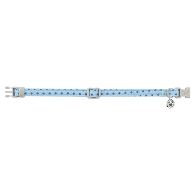 TRIXIE Kattenhalsband Stippenmotief Verstelbaar met belletje - Blauw - 20-30x1 cm