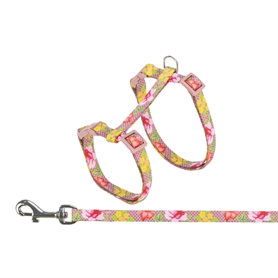 TRIXIE Kattentuigje Bloemenmotief Assorti Traploos verstelbaar, click-sluitingen, inclusief riem - Assorti - 27-45x1 cm