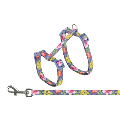 TRIXIE Kattentuigje Bloemenmotief Assorti Traploos verstelbaar, click-sluitingen, inclusief riem - Assorti - 27-45x1 cm