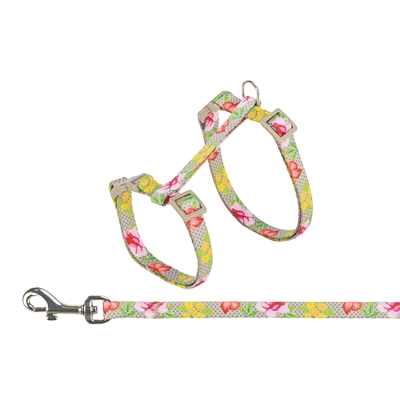 TRIXIE Kattentuigje Bloemenmotief Assorti Traploos verstelbaar, click-sluitingen, inclusief riem - Assorti - 27-45x1 cm