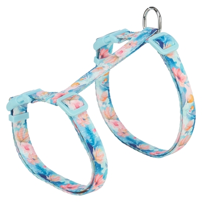 TRIXIE Kattentuigje met riem Flower Power motief - Traploos verstelbaar singelband, voor grote katten - Assorti - 35-59x1,3 cm