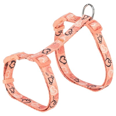 TRIXIE Kattentuigje met riem Flower Power motief - Traploos verstelbaar singelband, voor grote katten - Assorti - 35-59x1,3 cm