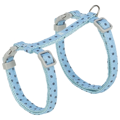 TRIXIE KATTENTUIGJE MET RIEM STIPPEN MOTIEF BLAUW