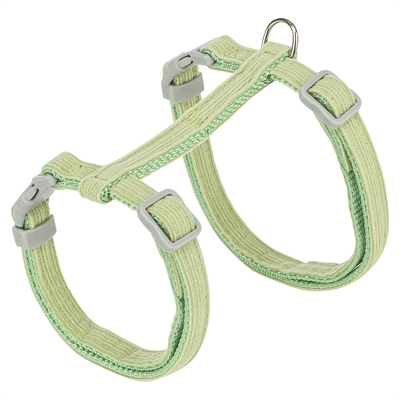 TRIXIE Kattentuigje met riem Fluweel - Traploos verstelbaar | Click-sluitingen | Compleet met riem - Groen - 28-45x1 cm