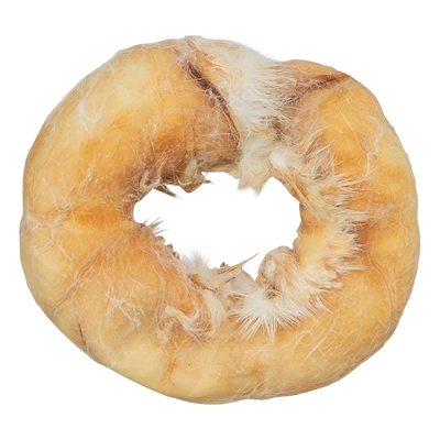 TRIXIE Kauwsnack Denta Fun Rabbit Rings Met Kippenborst 78% konijnenhuid 15% kippenborst Glutenvrij - 100 g