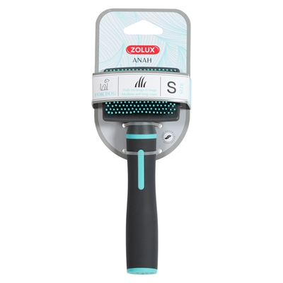 Zolux Anah brosse carde à picots boutonnés souple noir / bleu
