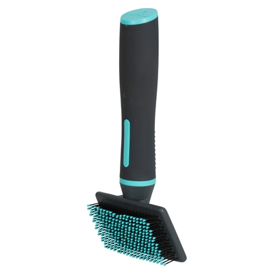Zolux Anah brosse carde à picots boutonnés souple noir / bleu