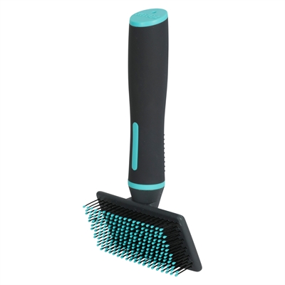 Zolux Anah brosse carde à picots boutonnés souple noir / bleu