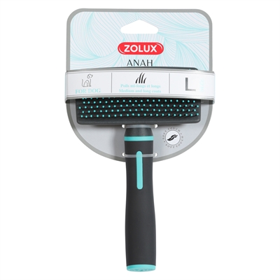 Zolux Anah brosse carde à picots boutonnés souple noir / bleu