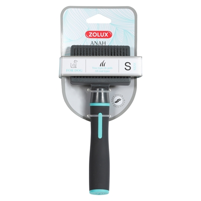 Zolux Anah brosse carde rétractable noir / bleu