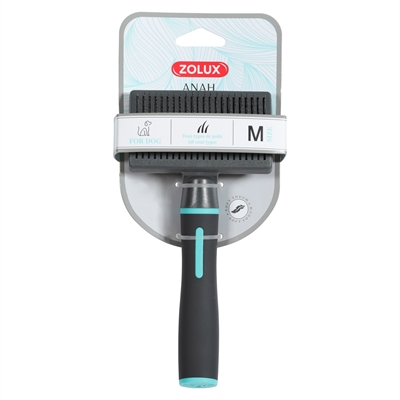 Zolux Anah brosse carde rétractable noir / bleu