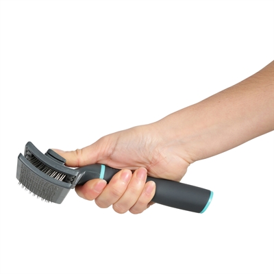 Zolux Anah brosse carde rétractable noir / bleu
