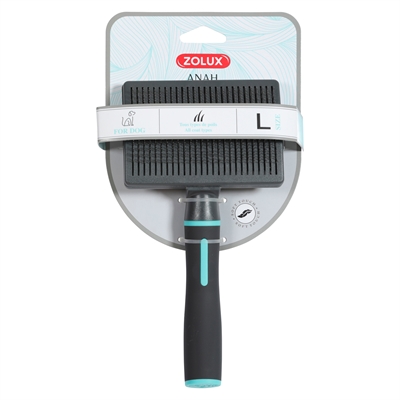Zolux Anah brosse carde rétractable noir / bleu