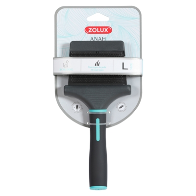 Zolux Anah brosse carde double face flexible noir / bleu