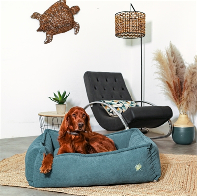 Zolux Panier pour chien Toscane rectangulaire rembourrage recyclé bleu