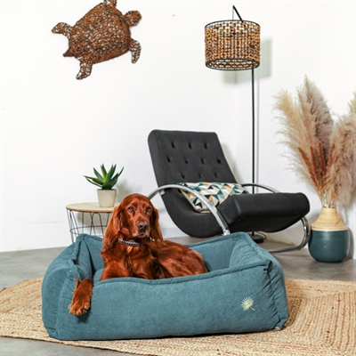 Zolux Panier pour chien Toscane rectangulaire rembourrage recyclé bleu