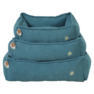Zolux Panier pour chien Toscane rectangulaire rembourrage recyclé bleu
