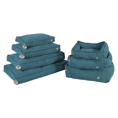 Zolux Panier pour chien Toscane rectangulaire rembourrage recyclé bleu