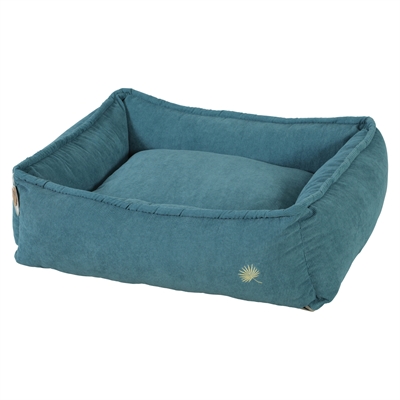 Zolux Panier pour chien Toscane rectangulaire rembourrage recyclé bleu