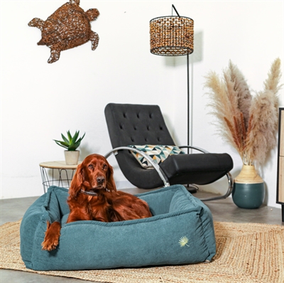 Zolux Panier pour chien Toscane rectangulaire rembourrage recyclé bleu