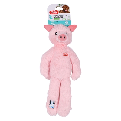 Zolux Furry Farm cochon Jason peluche avec corde rose
