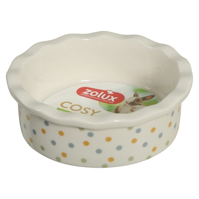 Zolux Gamelle Cosy pointillée céramique blanc