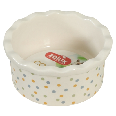 Zolux Gamelle Cosy pointillée céramique blanc