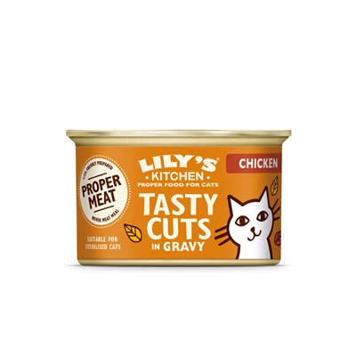 LILY'S KITCHEN Natvoeding katten Simply Chicken Tasty Cuts In Gravy - Complete graanvrij met versbereide kip in saus - 18x85 g