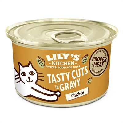 LILY'S KITCHEN Natvoeding katten Simply Chicken Tasty Cuts In Gravy - Complete graanvrij met versbereide kip in saus - 18x85 g