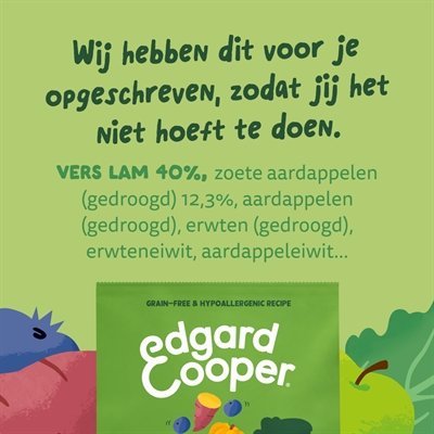 Edgard & Cooper Adult Vers Graslam Graanvrij hondenvoer