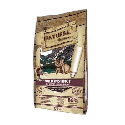 Natural Greatness Wild Instinct Tous âges poulet dinde poisson croquettes pour chat 15 kg