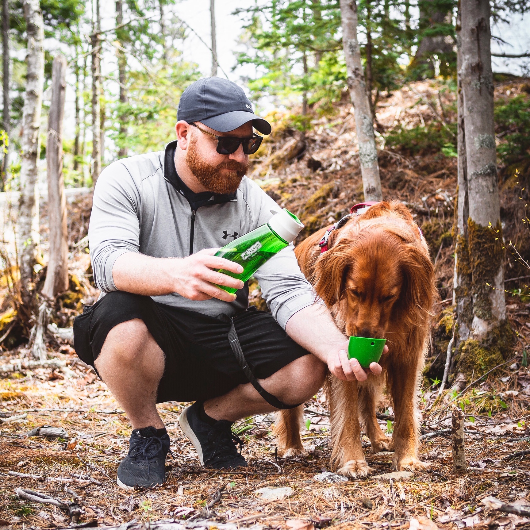 Kurgo Drinkfles met Bakje Gourd H2O Groen – Lichtgewicht & Hygiënisch