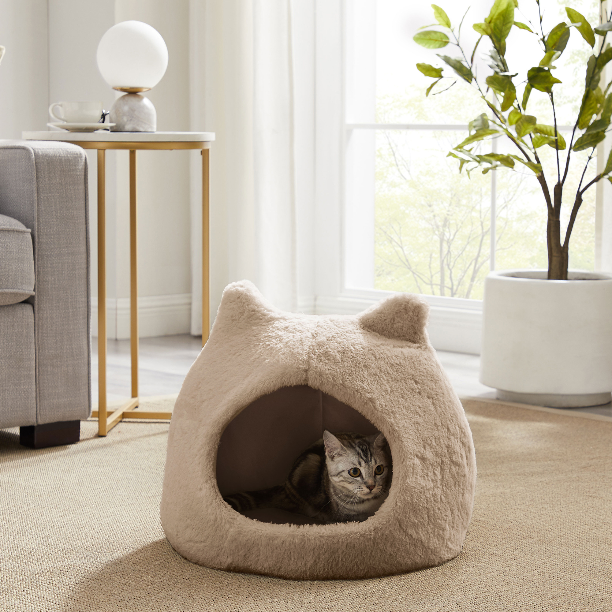 Petstages Kattenhuis Meow Hut 45×45 cm – Wheat
