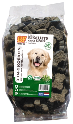BF PETFOOD 3-in-1 Hondenmineralenkoekjes Kruiden Ondersteunt spijsvertering en voorkomt ontlasting eten - 500 g