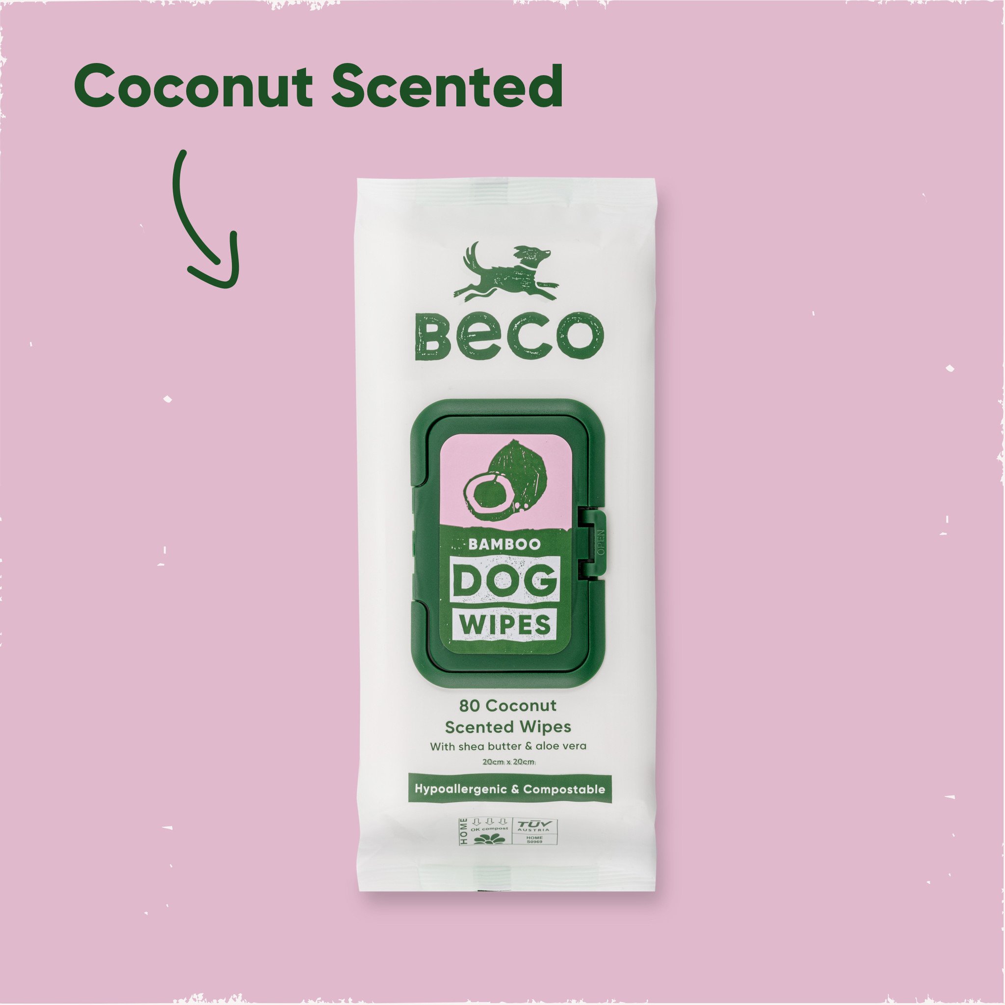 Bamboo Hundetücher – Kokosduft – 80 Stück