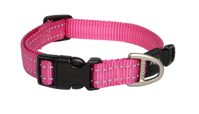 ROGZ FOR DOGS Halsband Snake Reflecterend Nylon 16 mm - Roze - 26-40 cm / 12-22 kg