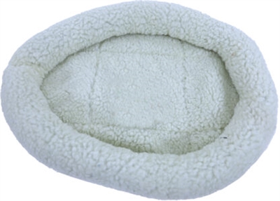 MERKLOOS Kattenmand Imitatie schapenwol Zacht wollig | Machinewas 30°C | Polyester - Naturel - Ø48 cm