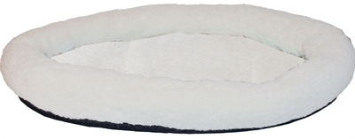 MERKLOOS Kattenmand Imitatie schapenwol Zacht wollig | Machinewas 30°C | Polyester - Naturel - Ø48 cm
