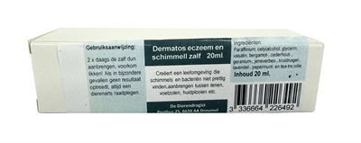DIERENDROGIST Zalf Dermatos Eczeem/Schimmel Helend, Verzachtend, Jeukstillend - 20 gr