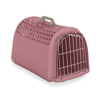 IMAC Reismand Linus - Stevig niet-giftig kunststof, ruime ventilatie, verwijderbare traliedeur - Roze - 50x32x34,5 cm