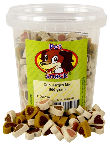 PETSNACK Hondensnack DUO HARTJES MIX Zachte beloning, vlees & vis, trainingsformaat - 500 g