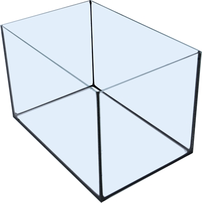 MERKLOOS Aquarium Met Zwarte Kit Zonder Bovenkap - Duurzame zwarte naden | 5mm glas - 30x20x20 cm