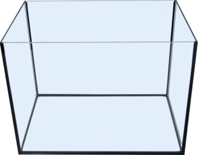 MERKLOOS Aquarium Zonder bovenkap - Duurzame zwarte kit & 5mm glas - Zwart - 35x23x26 cm