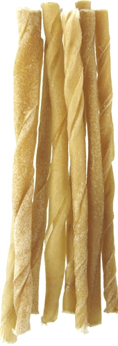 PETSNACK Twisted Stick Staafjes Gedraaid Buffelhuid kauwsnack - Ondersteunt tandverzorging & voorkomt verveling - Naturel - 5 inch (4-6 mm) 100 st