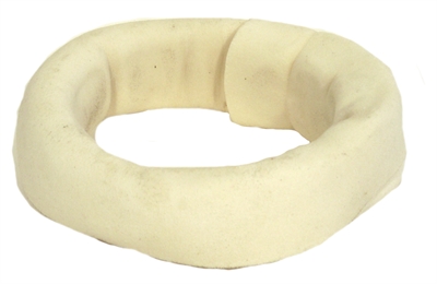 PETSNACK Kauwsnack RING WIT Ondersteunt gebit, puur buffelhuid - Wit - 2 stuks 6/6,5 inch 220 g